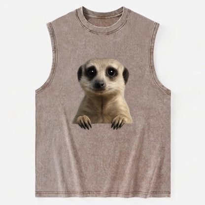 Meerkat  - Vintage Washed Tank - Brown