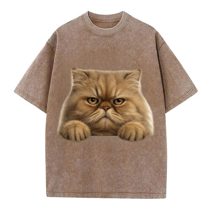 Persian Cat  - Vintage T-shirt - Brown