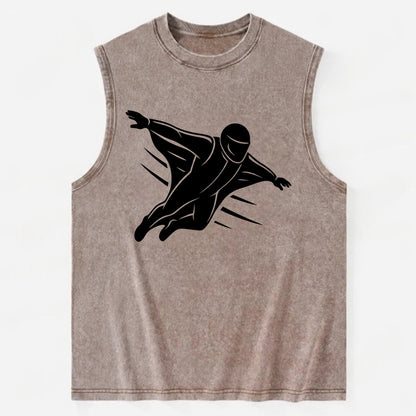 Wingsuit flyer gliding - Vintage Washed Tank - Brown