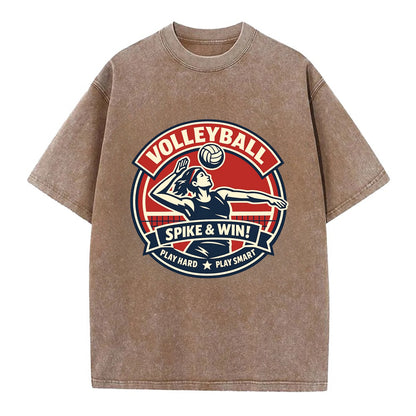 Dynamic Spike Emblem - Vintage T-shirt - Brown