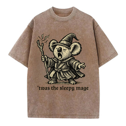 Koala Sleepy Mage  - Vintage T-shirt - Brown