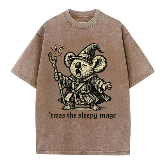 Koala Sleepy Mage  - Vintage T-shirt - Brown