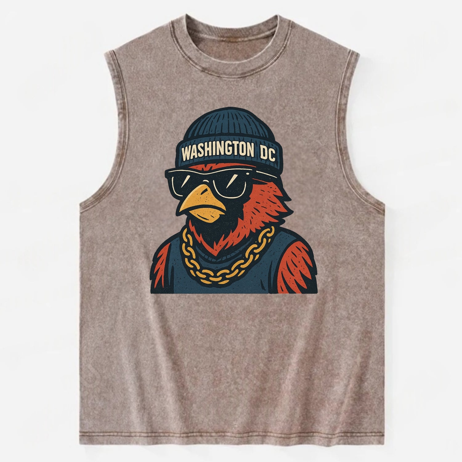 "cardinal" "washington Dc" "dc" "navy" "us East" - Vintage Washed Tank - Brown
