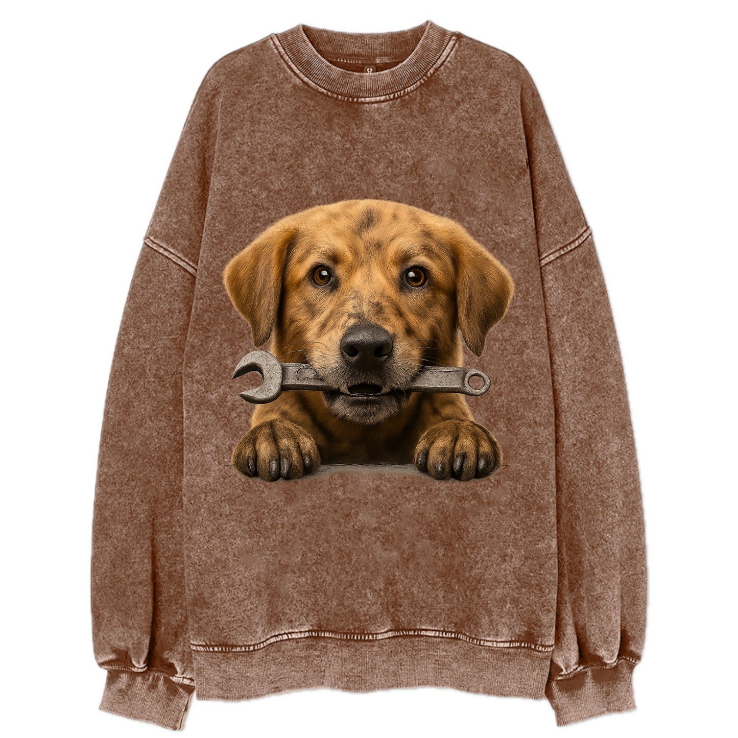 Mechanic Dog  - Vintage Sweatshirt - Brown