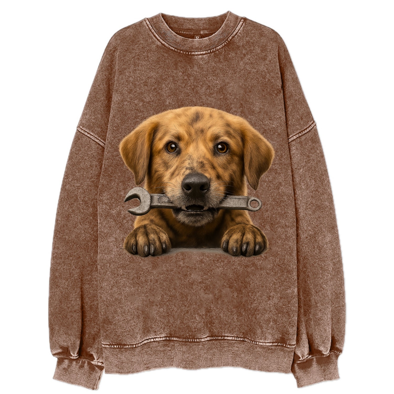 Mechanic Dog  - Vintage Sweatshirt - Brown