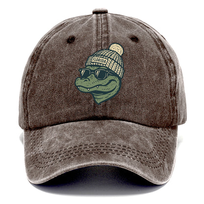 Gainesville Gator wearing Florida beanie - Classic Cap - Brown