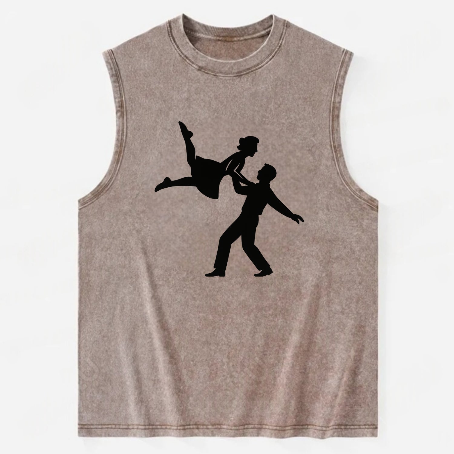 Swing dancers aerial lift - Vintage Washed Tank - Brown