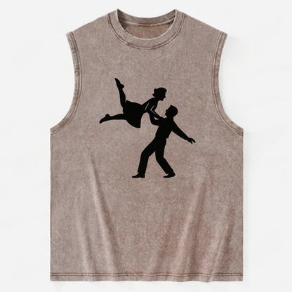 Swing dancers aerial lift - Vintage Washed Tank - Brown