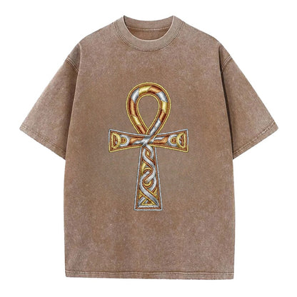 Ankh of Life - Vintage T-shirt - Brown