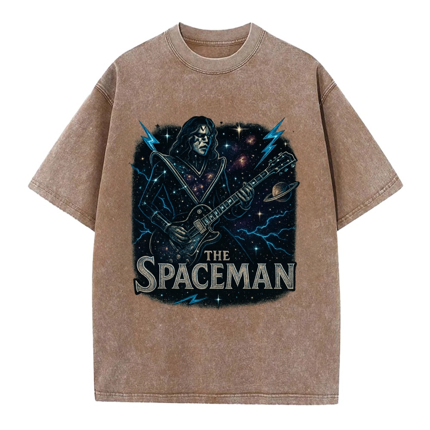 Spaceman Constellation - Vintage T-shirt - Brown