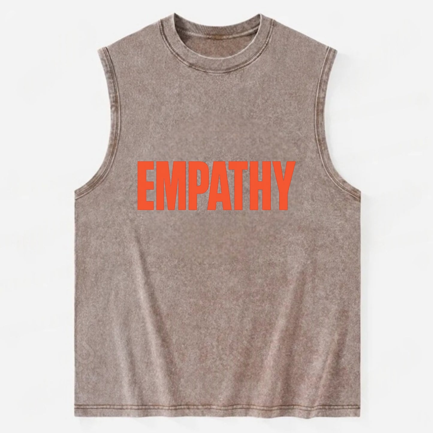 Bold typography design - "EMPATHY" - understanding others, emotional - Vintage Washed Tank - Brown
