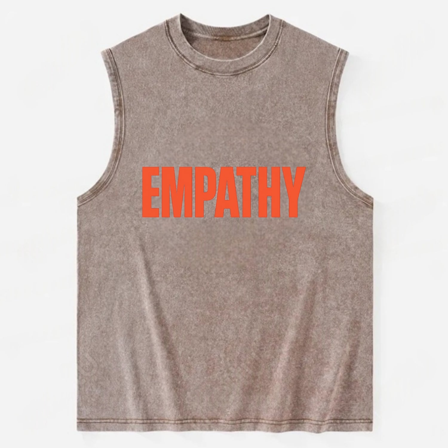 Bold typography design - "EMPATHY" - understanding others, emotional - Vintage Washed Tank - Brown