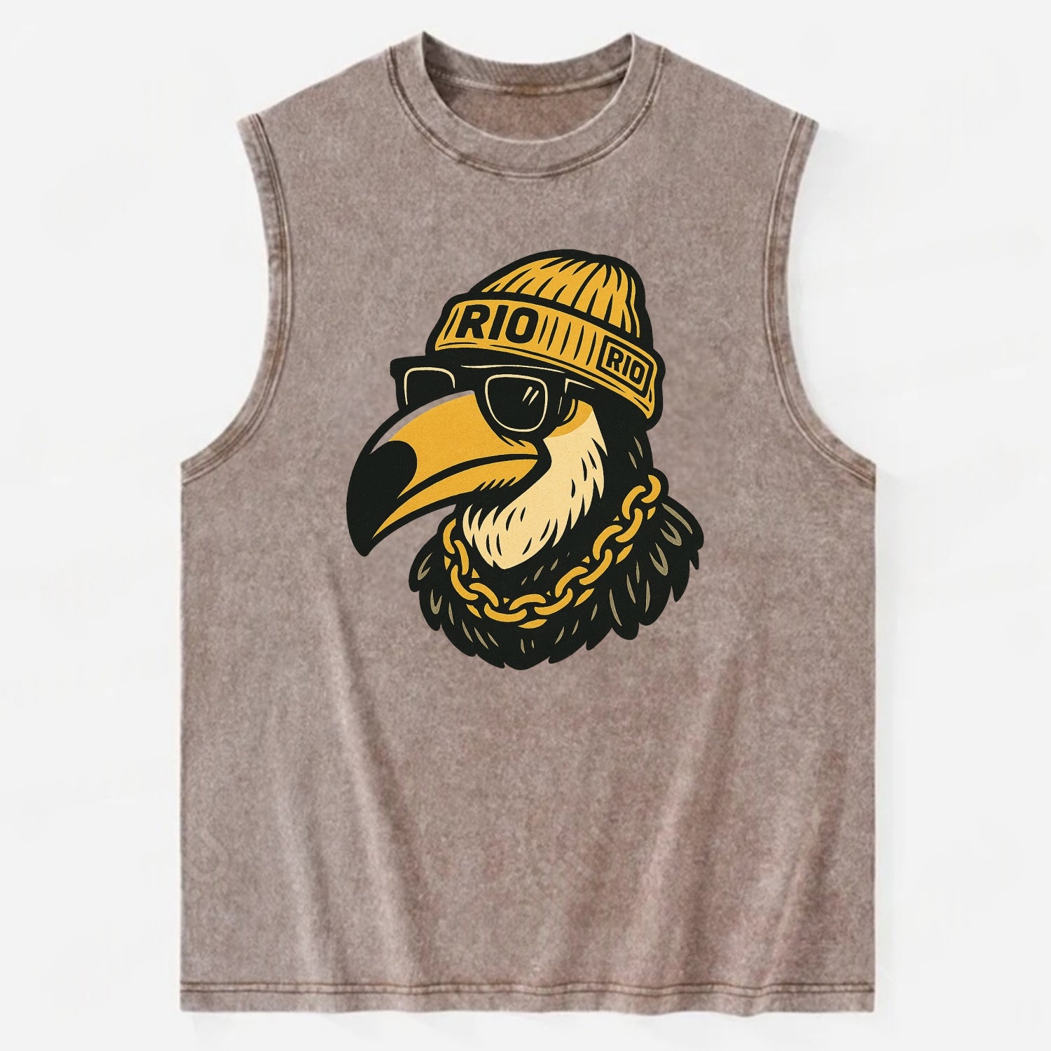 Rio Toucan - Vintage Washed Tank - Brown