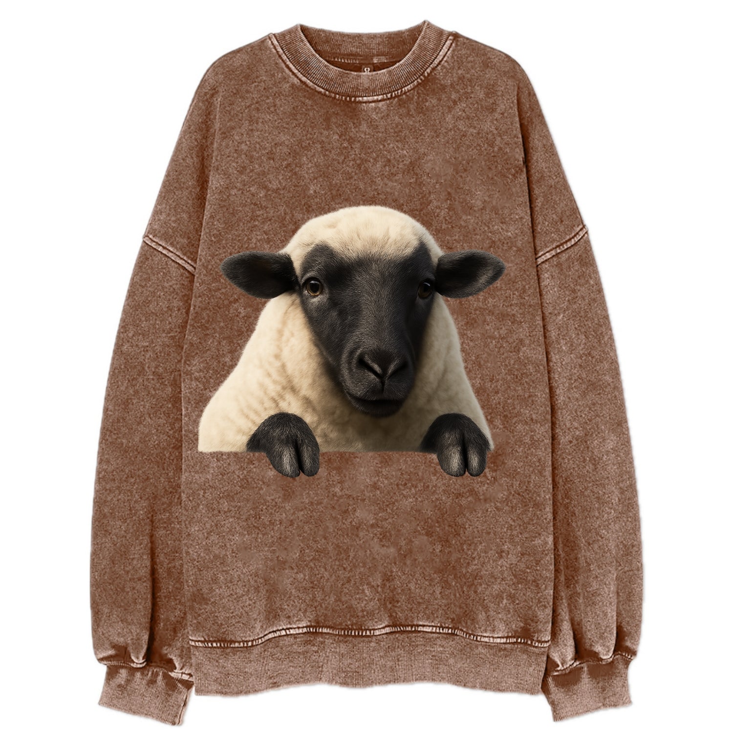 Sheep  - Vintage Sweatshirt - Brown