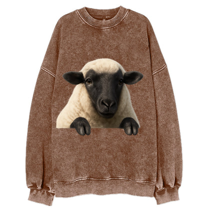 Sheep  - Vintage Sweatshirt - Brown