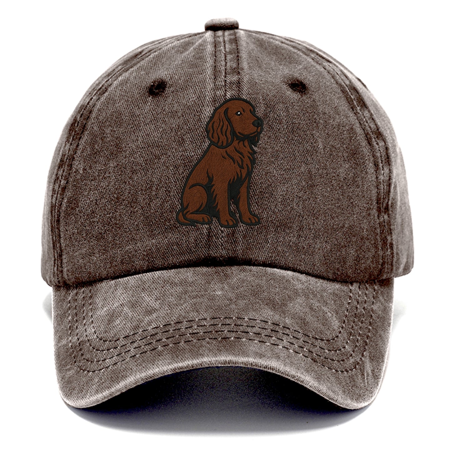 Field Spaniel - Liver colored embroidered sitting design - Classic Cap - Brown
