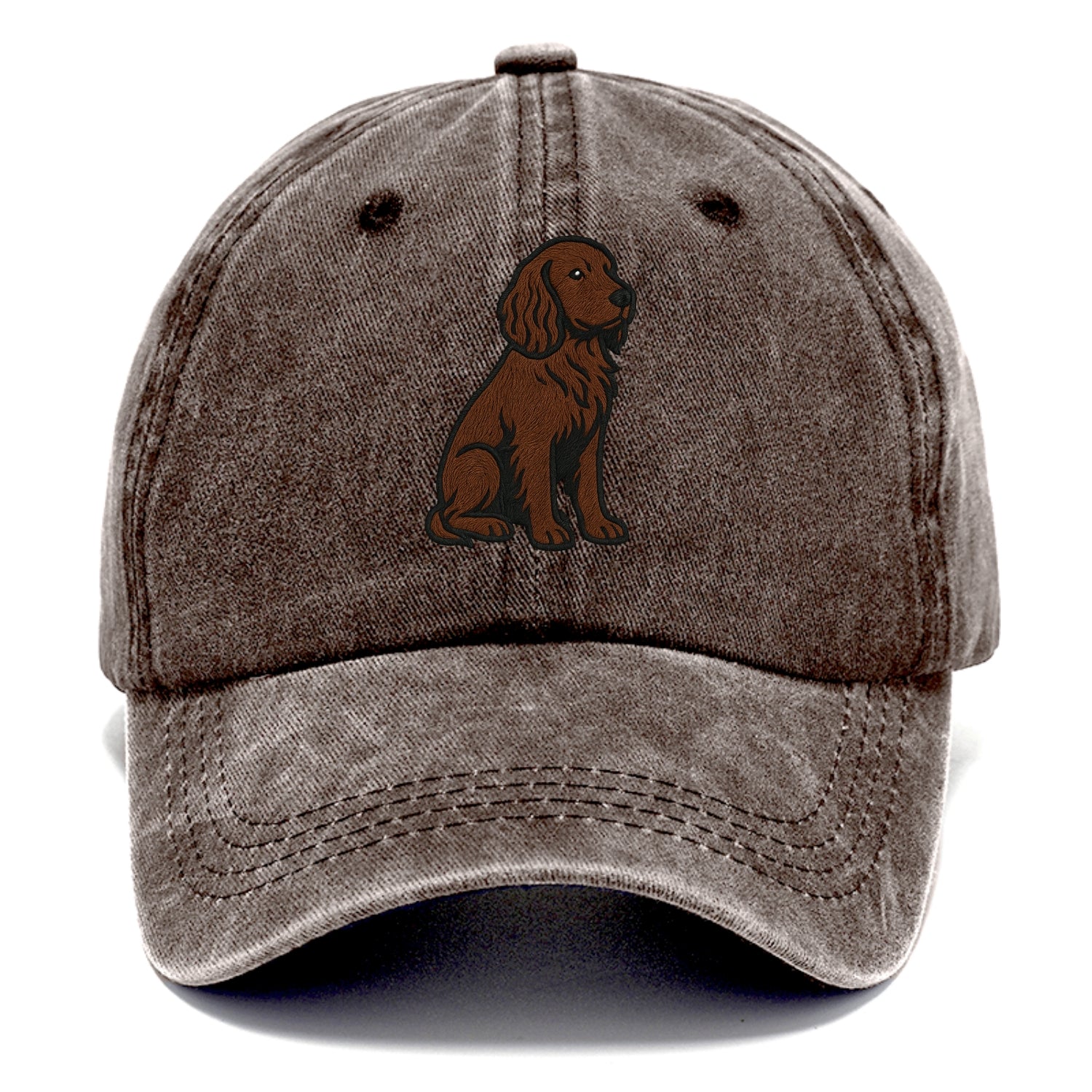 Field Spaniel - Liver colored embroidered sitting design - Classic Cap - Brown