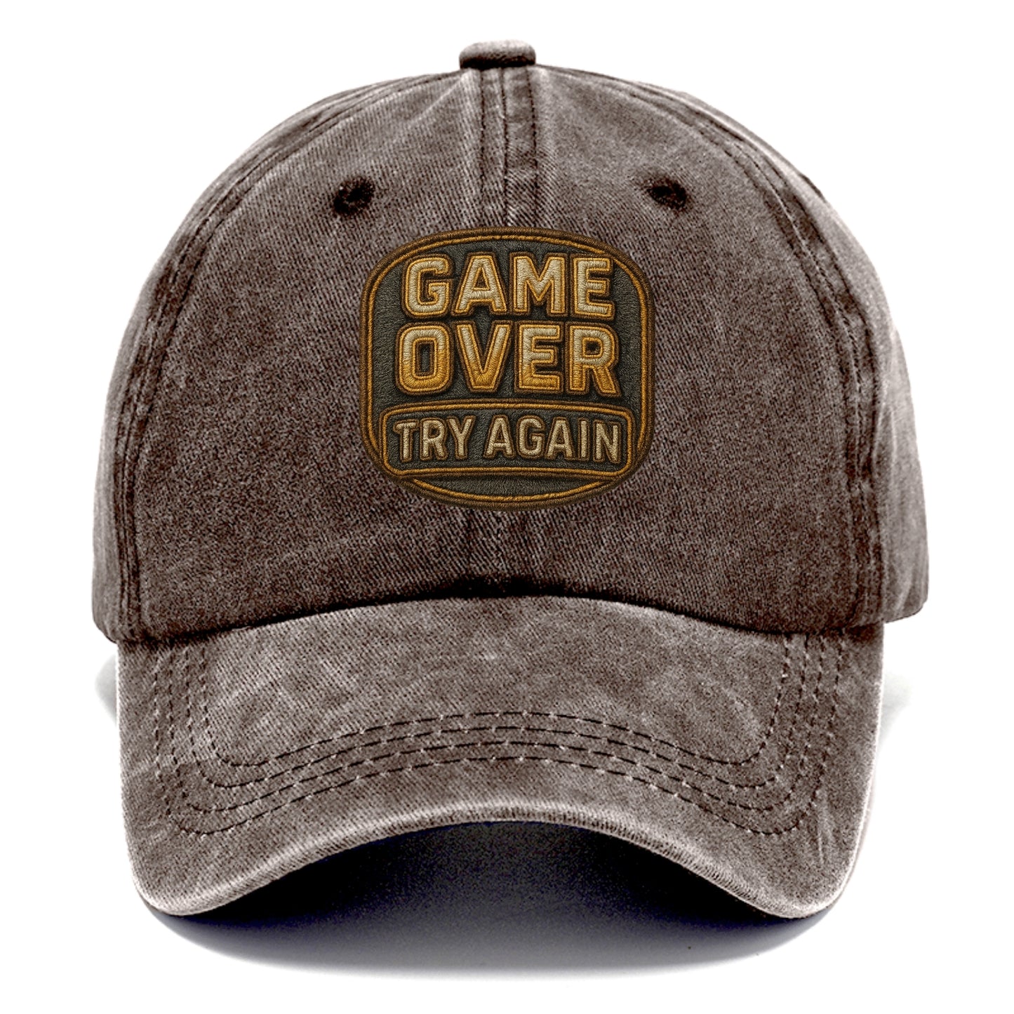 Game Over Try Again  - Classic Cap - Brown