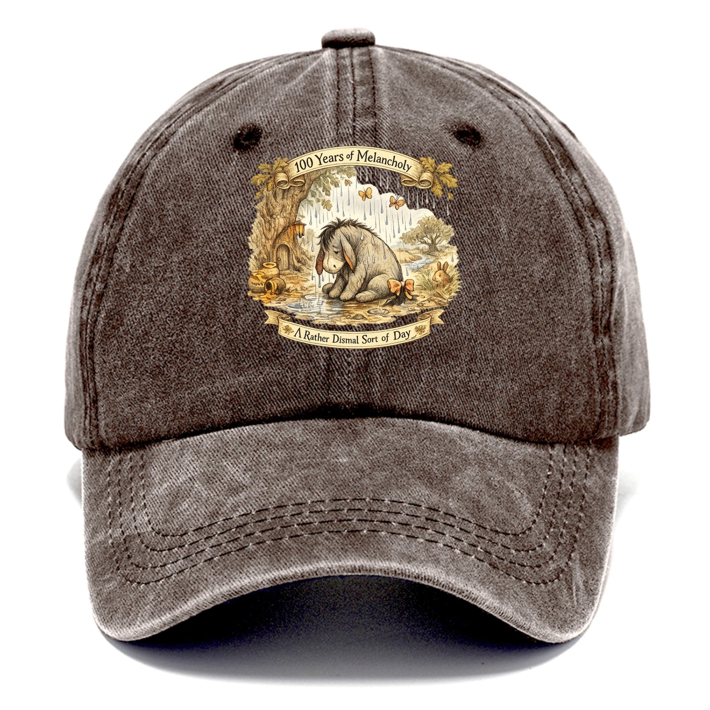 GLOOMY GLEN | Droopy figure in rain | Tattered tail bow | Pessimistic poetry | - Classic Cap - Brown