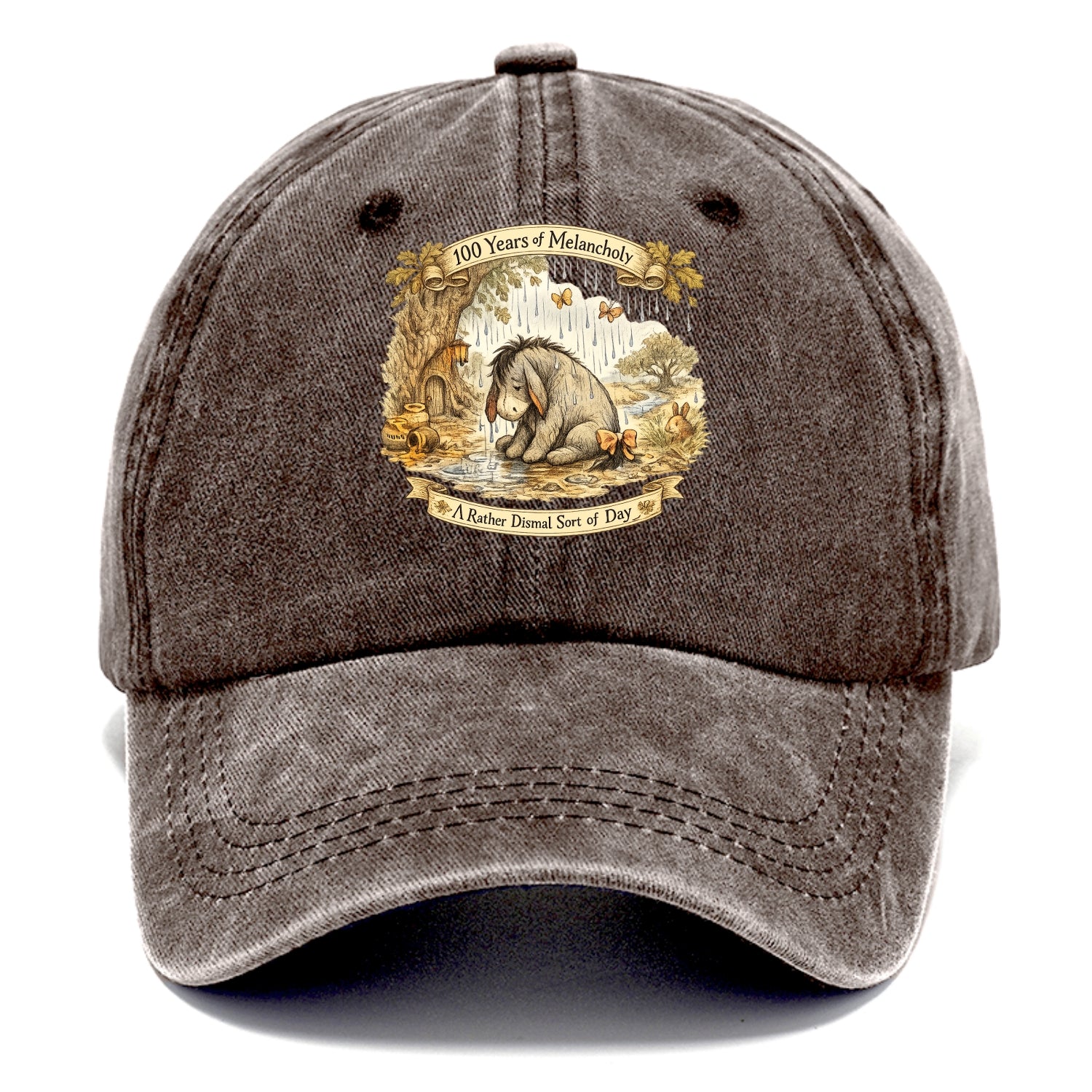 GLOOMY GLEN | Droopy figure in rain | Tattered tail bow | Pessimistic poetry | - Classic Cap - Brown