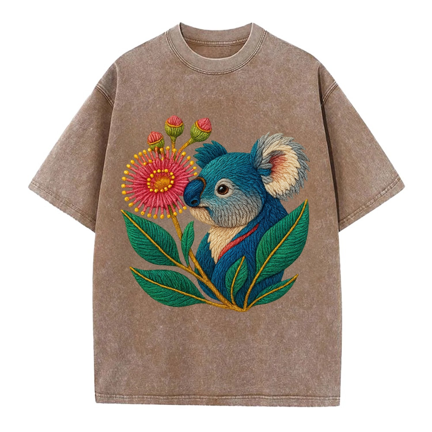 Koala Eucalyptus Bloom - Vintage T-shirt - Brown
