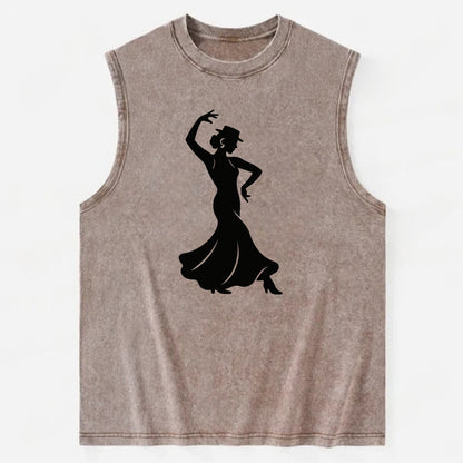 Flamenco dancer passionate stance - Vintage Washed Tank - Brown
