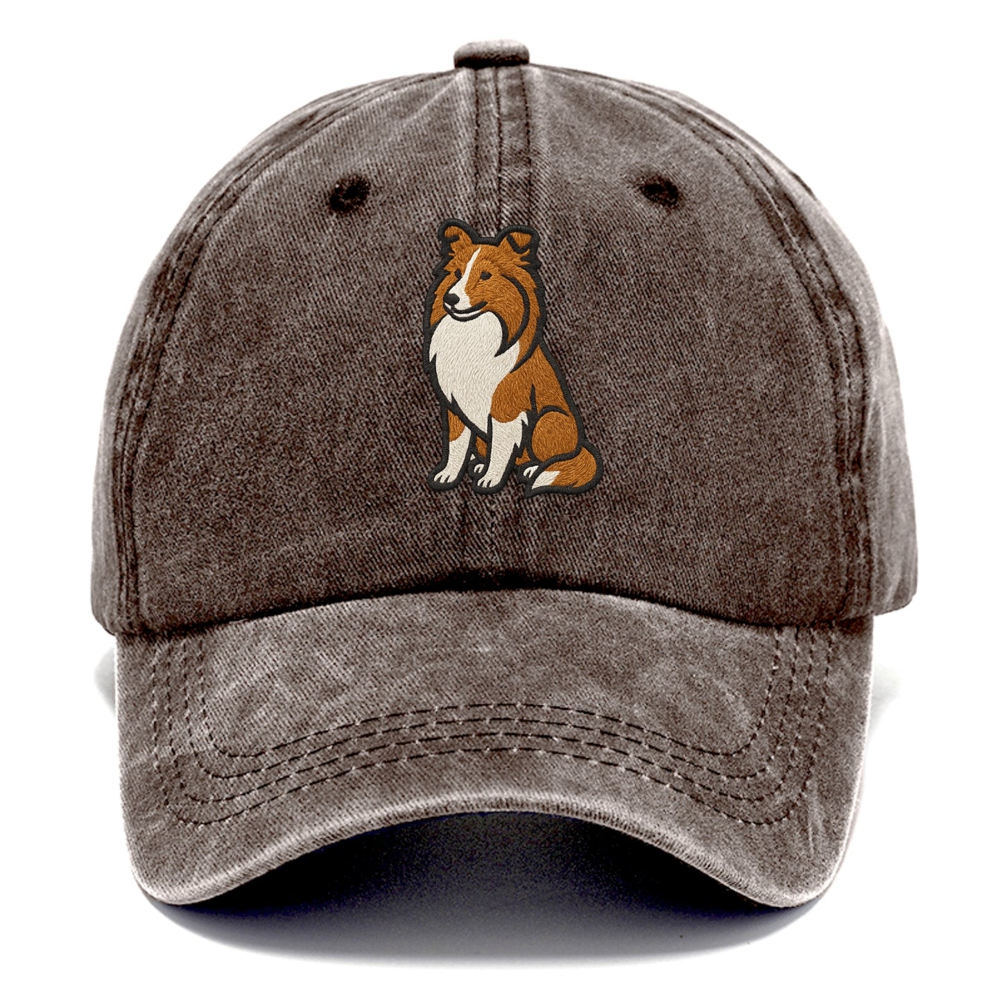Shetland Sheepdog - Sable and white embr Classic Cap - Brown