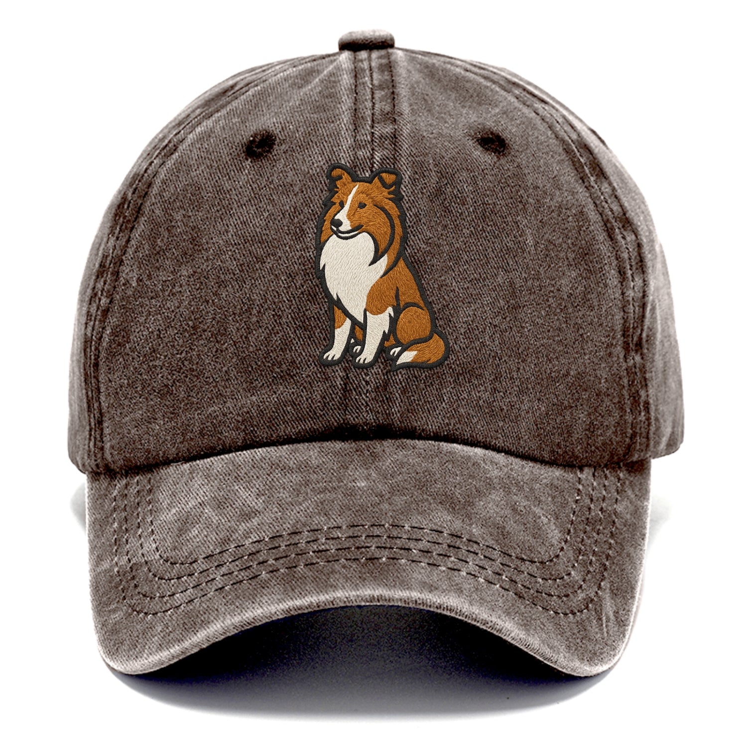 Shetland Sheepdog - Sable and white embr Classic Cap - Brown