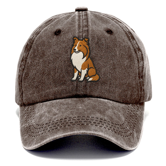Shetland Sheepdog - Sable and white embr Classic Cap - Brown