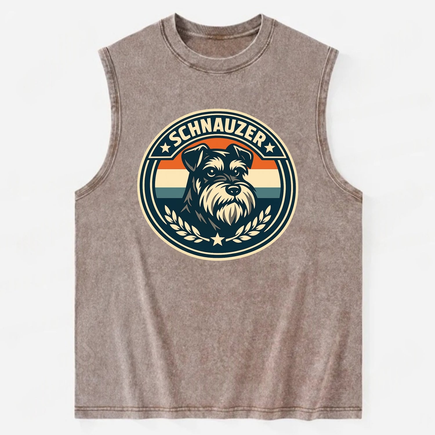 Noble Schnauzer Emblem - Vintage Washed Tank - Brown