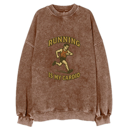 Running Late Is My Cardio  - Vintage Sweatshirt - Brown