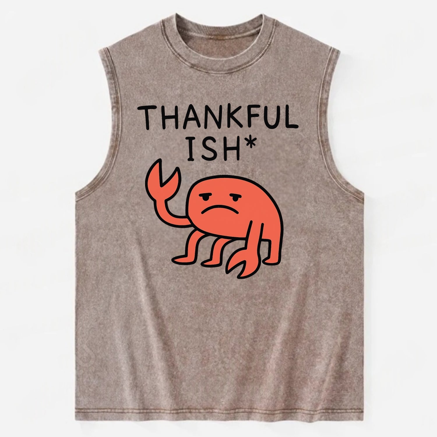 THANKFUL ISH | Gratitude with asterisk - Vintage Washed Tank - Brown