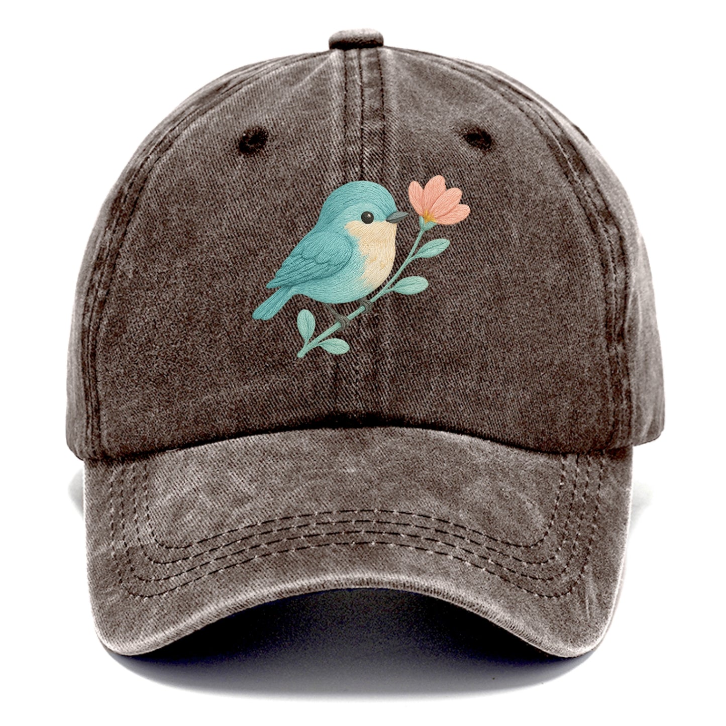 Aqua Chickadee - Classic Cap - Brown