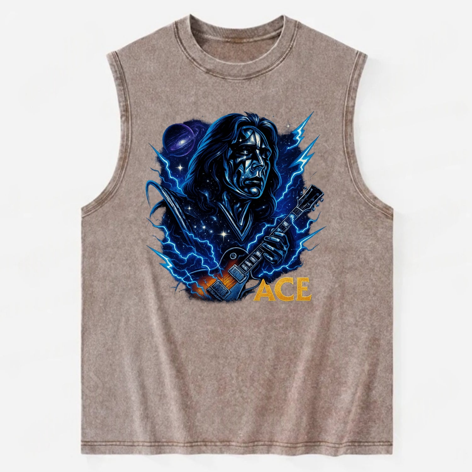 Cosmic Chrome Portrait - Vintage Washed Tank - Brown