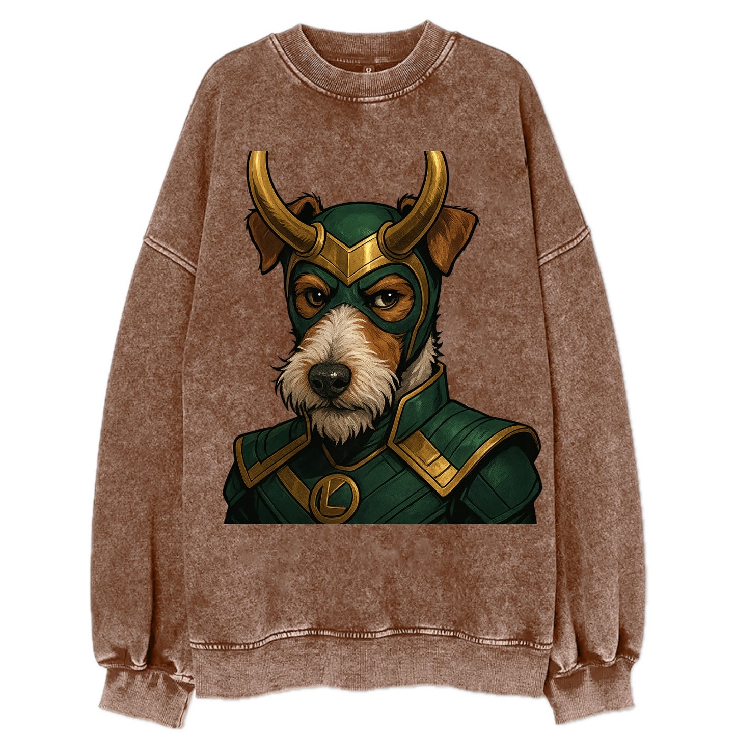 Fox Terrier Loki  - Vintage Sweatshirt - Brown