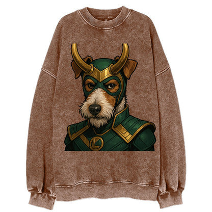 Fox Terrier Loki  - Vintage Sweatshirt - Brown