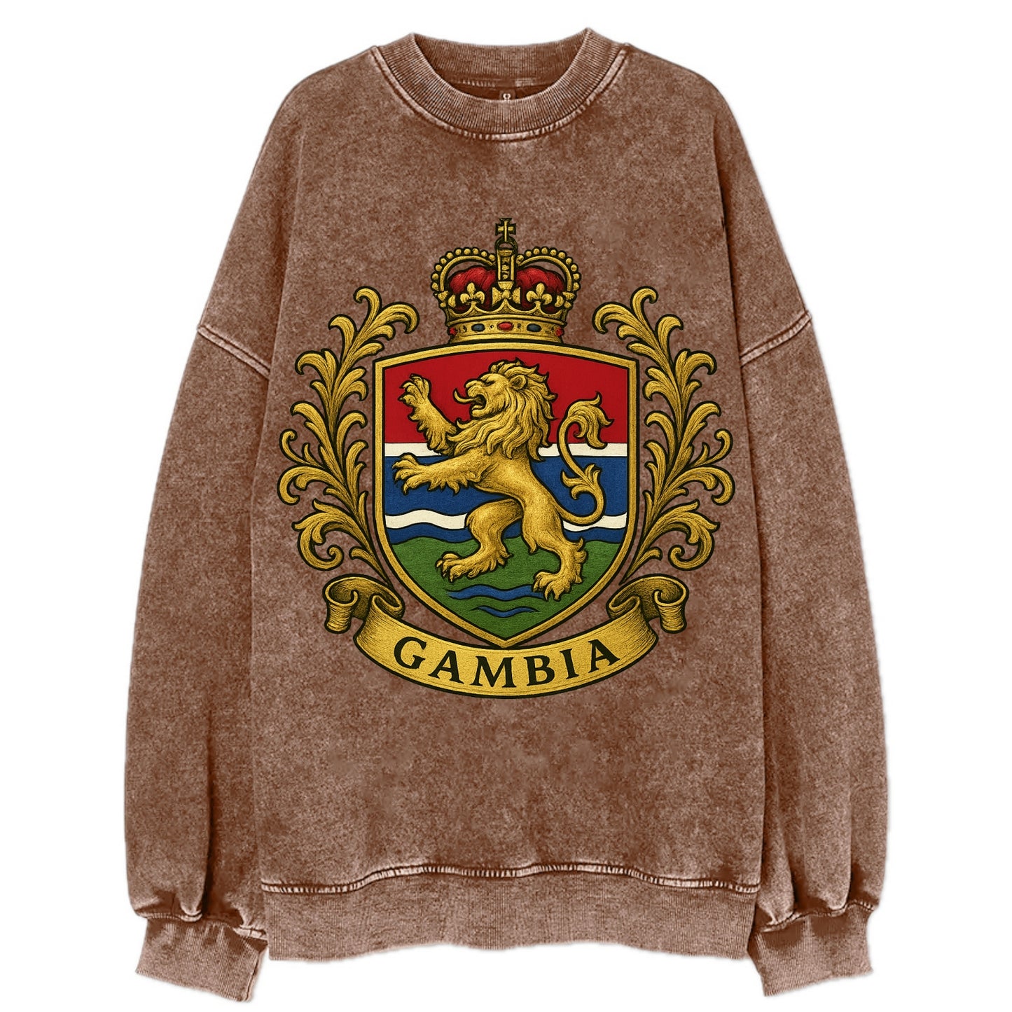 Gambia Heritage Badge  - Vintage Sweatshirt - Brown