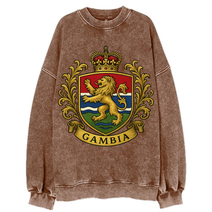 Gambia Heritage Badge  - Vintage Sweatshirt - Brown