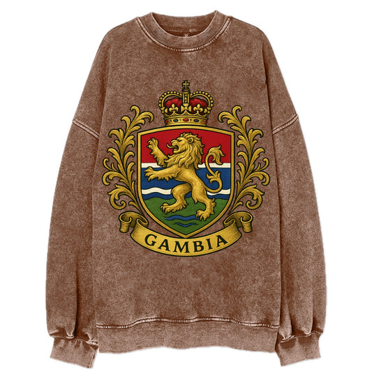 Gambia Heritage Badge  - Vintage Sweatshirt - Brown