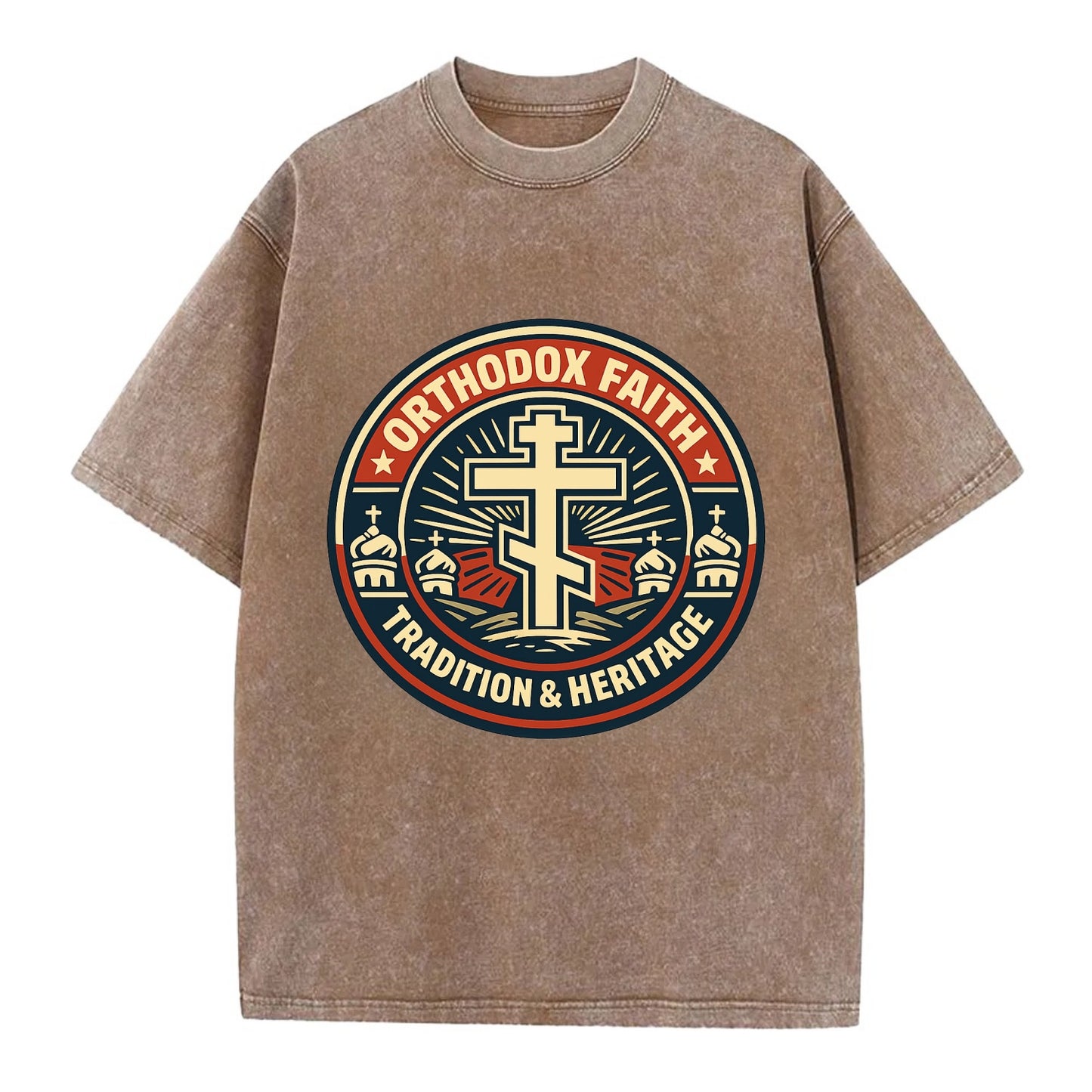 Faithful Heritage Emblem - Vintage T-shirt - Brown