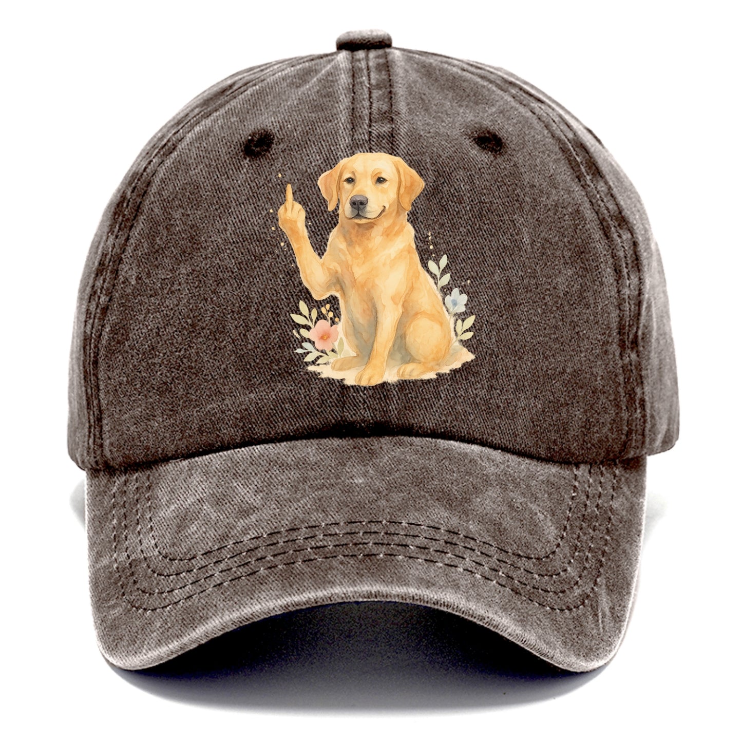 Labrador Retriever yellow sitting pretty, friendly face, strong paw up with sass - Classic Cap - Brown