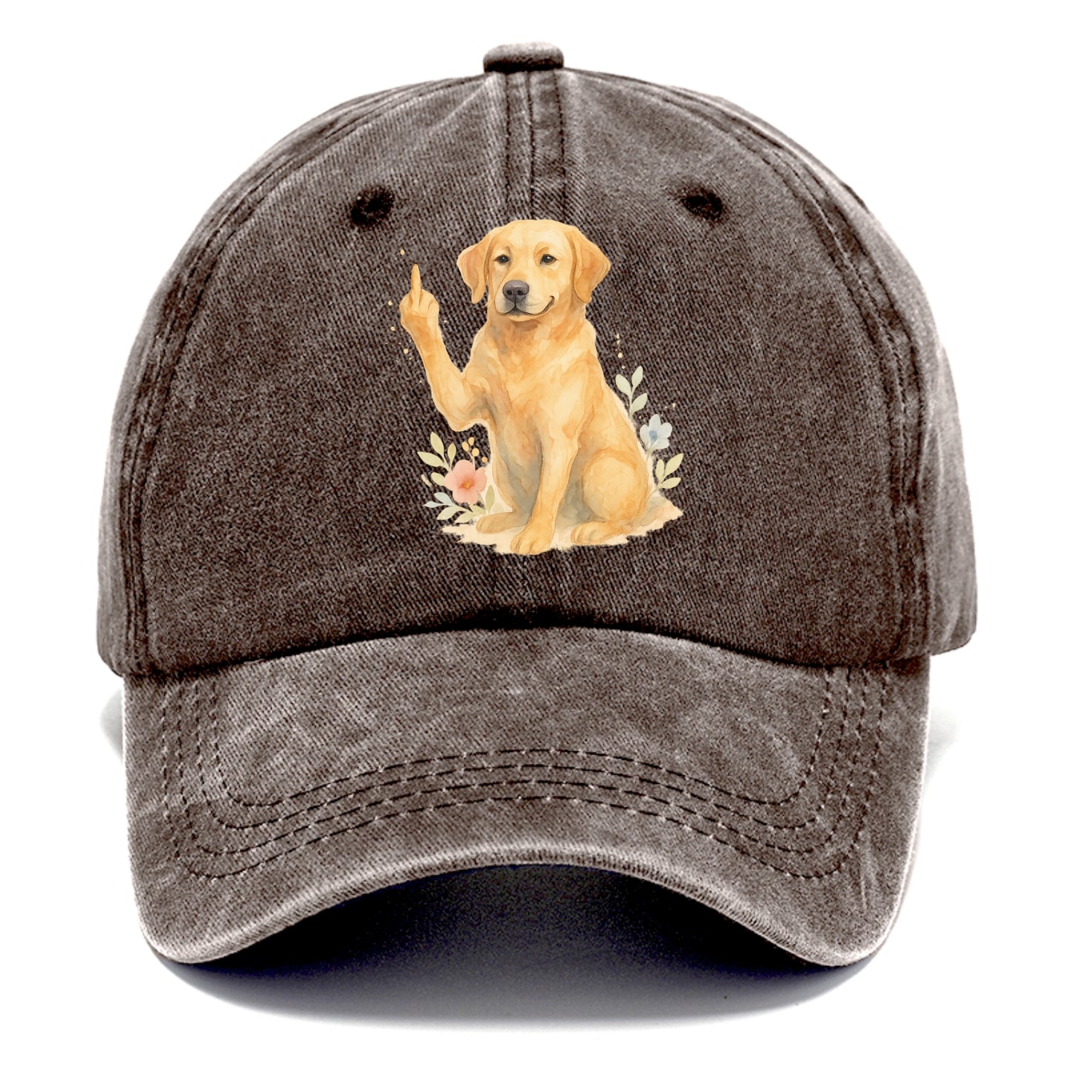 Labrador Retriever yellow sitting pretty, friendly face, strong paw up with sass - Classic Cap - Brown