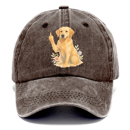 Labrador Retriever yellow sitting pretty, friendly face, strong paw up with sass - Classic Cap - Brown