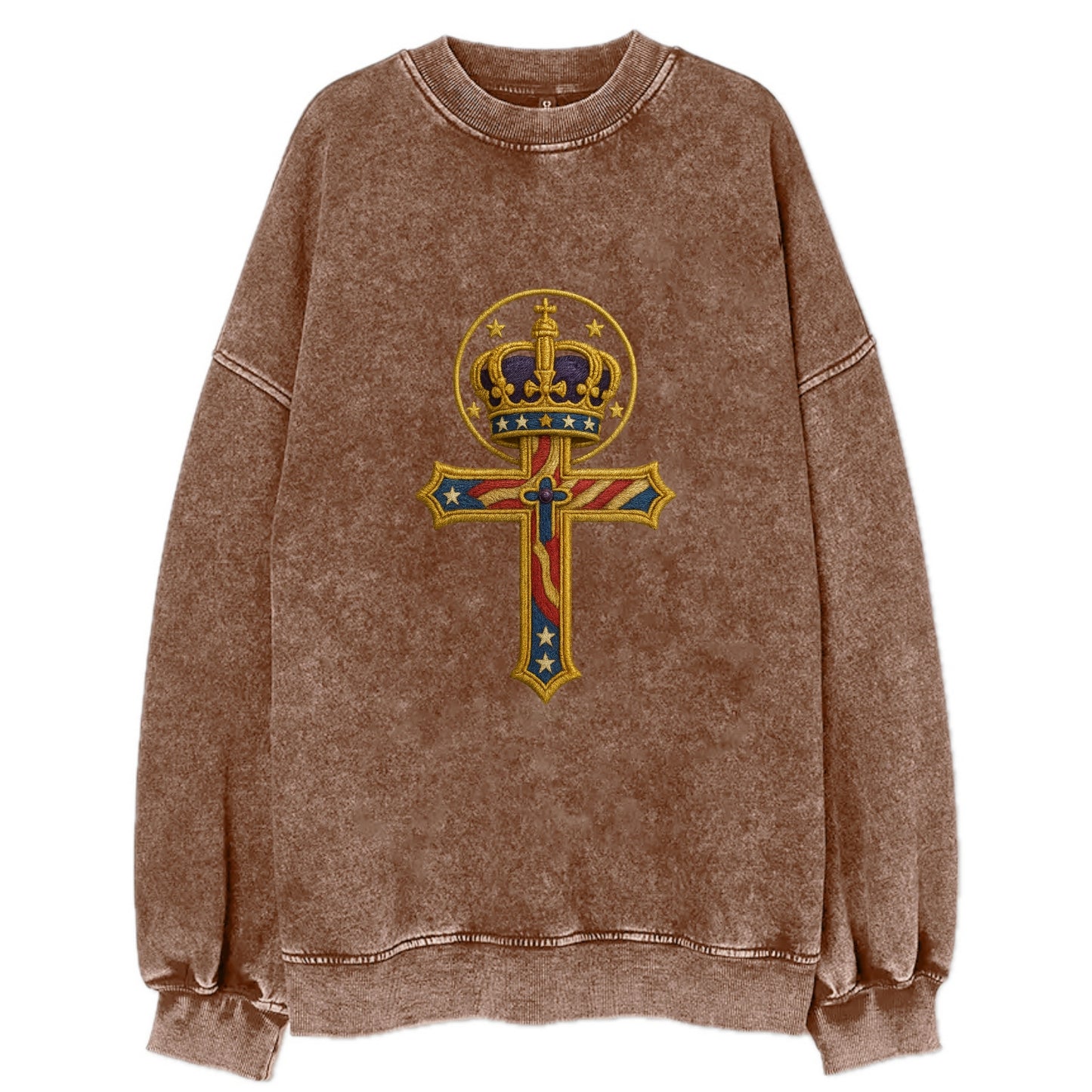 Cross and Crown  - Vintage Sweatshirt - Brown