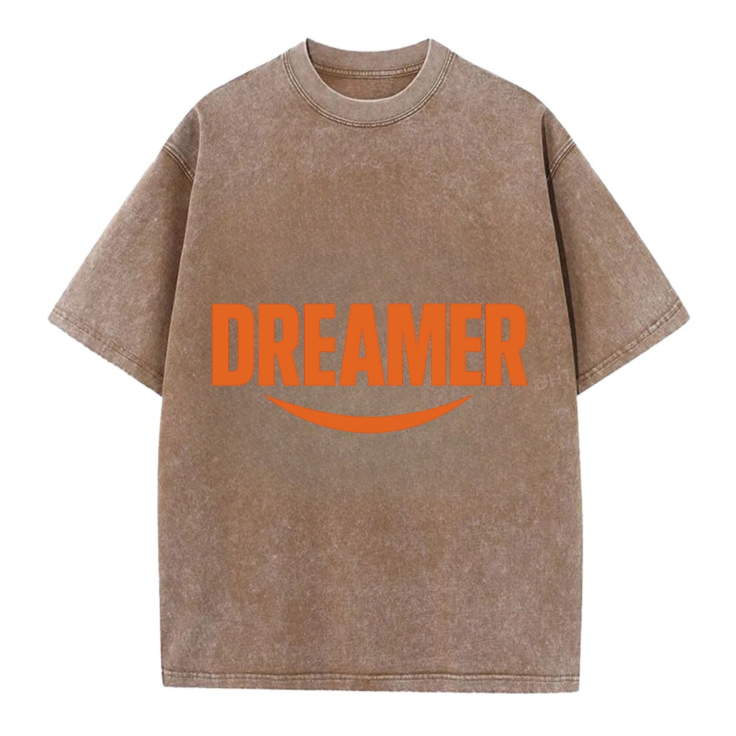 Bold typography design - "DREAMER" - imagination, seeing possibilities - Vintage T-shirt - Brown