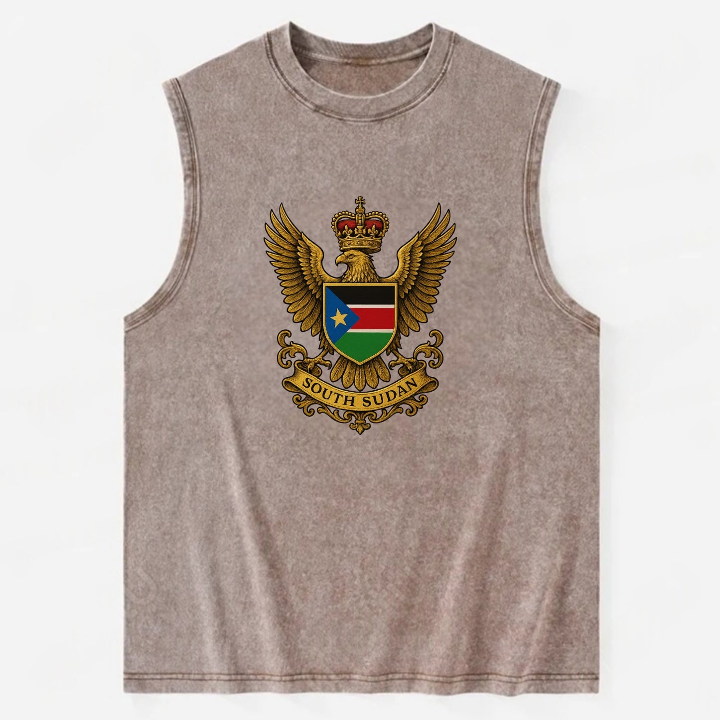 South Sudan Royal Logo  - Vintage Washed Tank - Brown