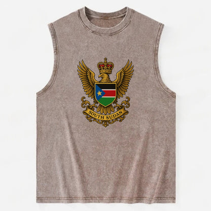 South Sudan Royal Logo  - Vintage Washed Tank - Brown