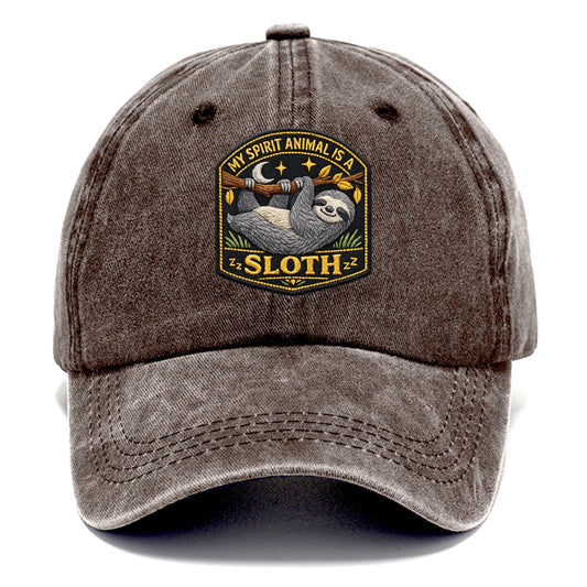 MY SPIRIT ANIMAL IS A SLOTH - lazy sloth in gray , slow life - Classic Cap - Brown