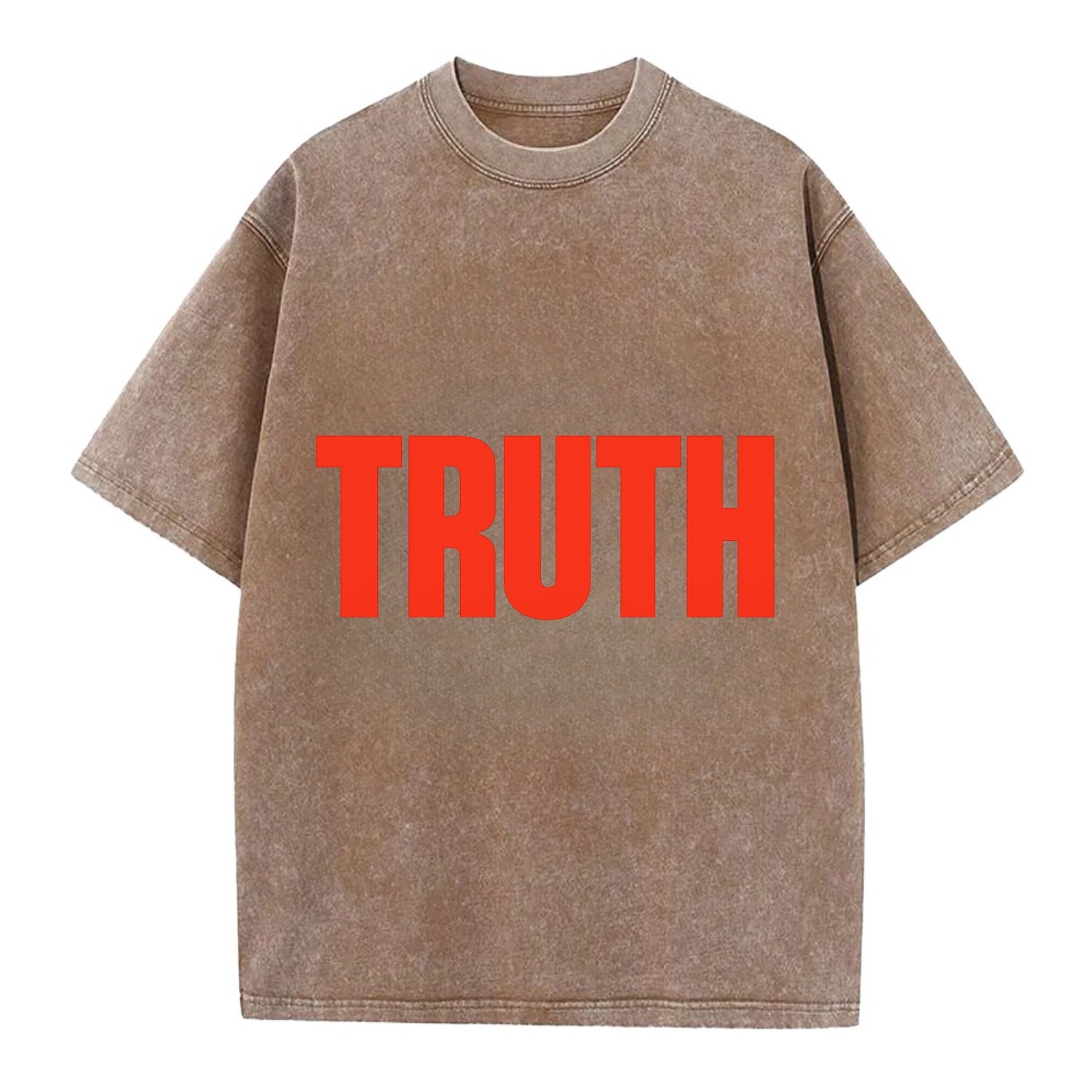 Bold typography design - "TRUTH" - honesty, reality - Vintage T-shirt - Brown