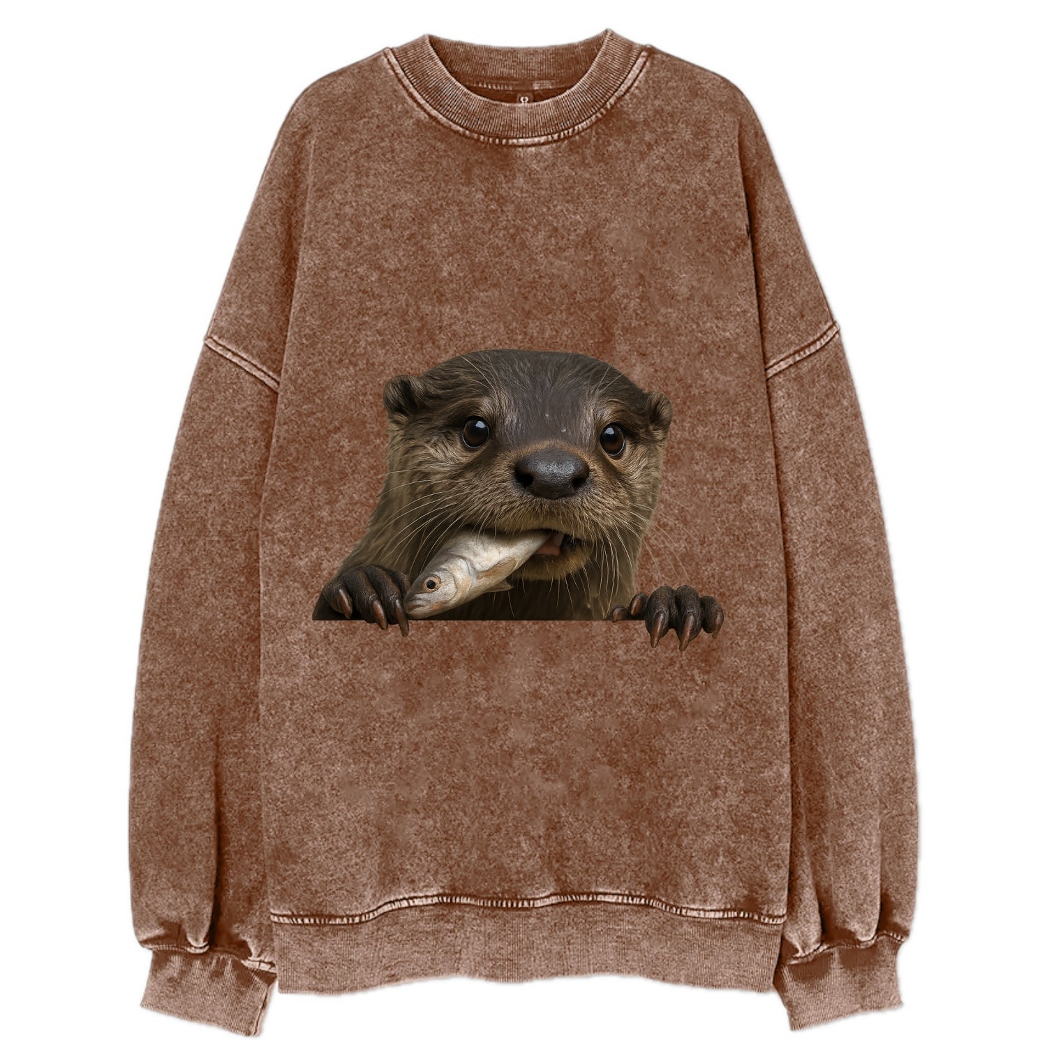 River Otter  - Vintage Sweatshirt - Brown
